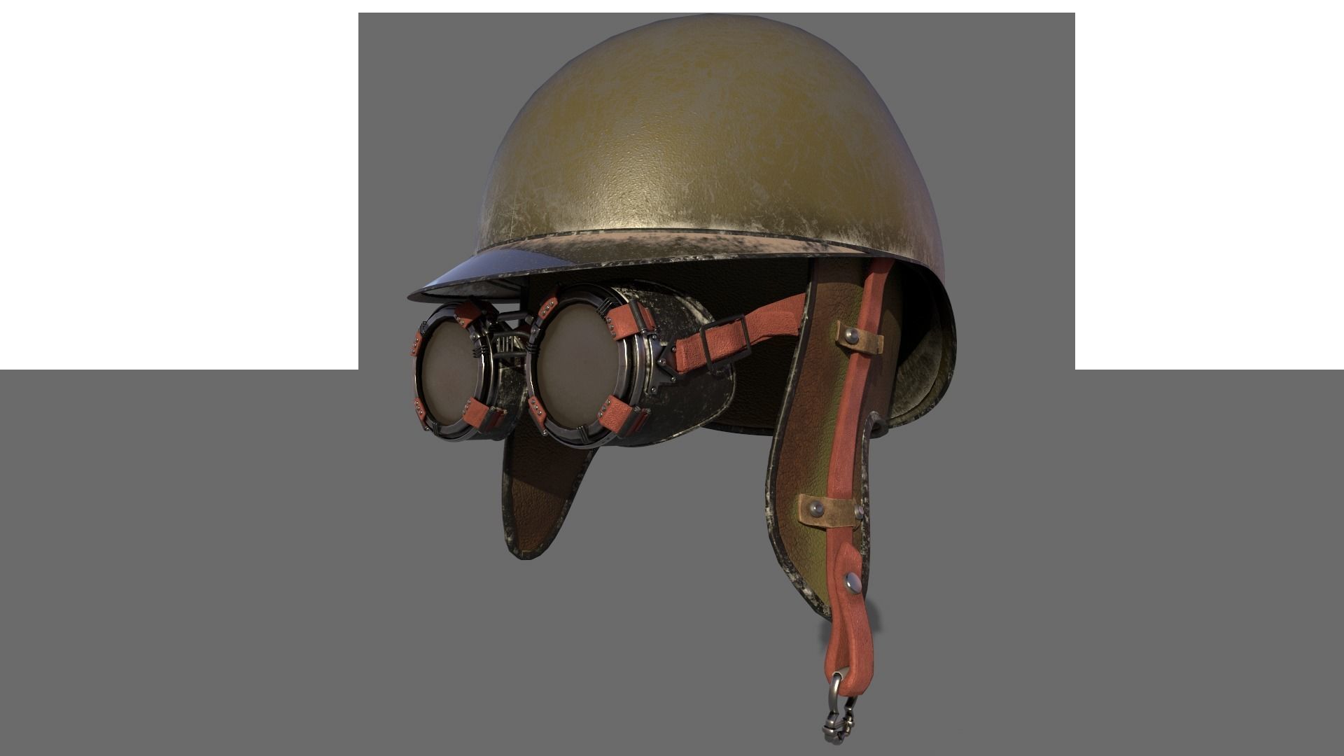 Steampunk Helmet Low-poly 3D model_3