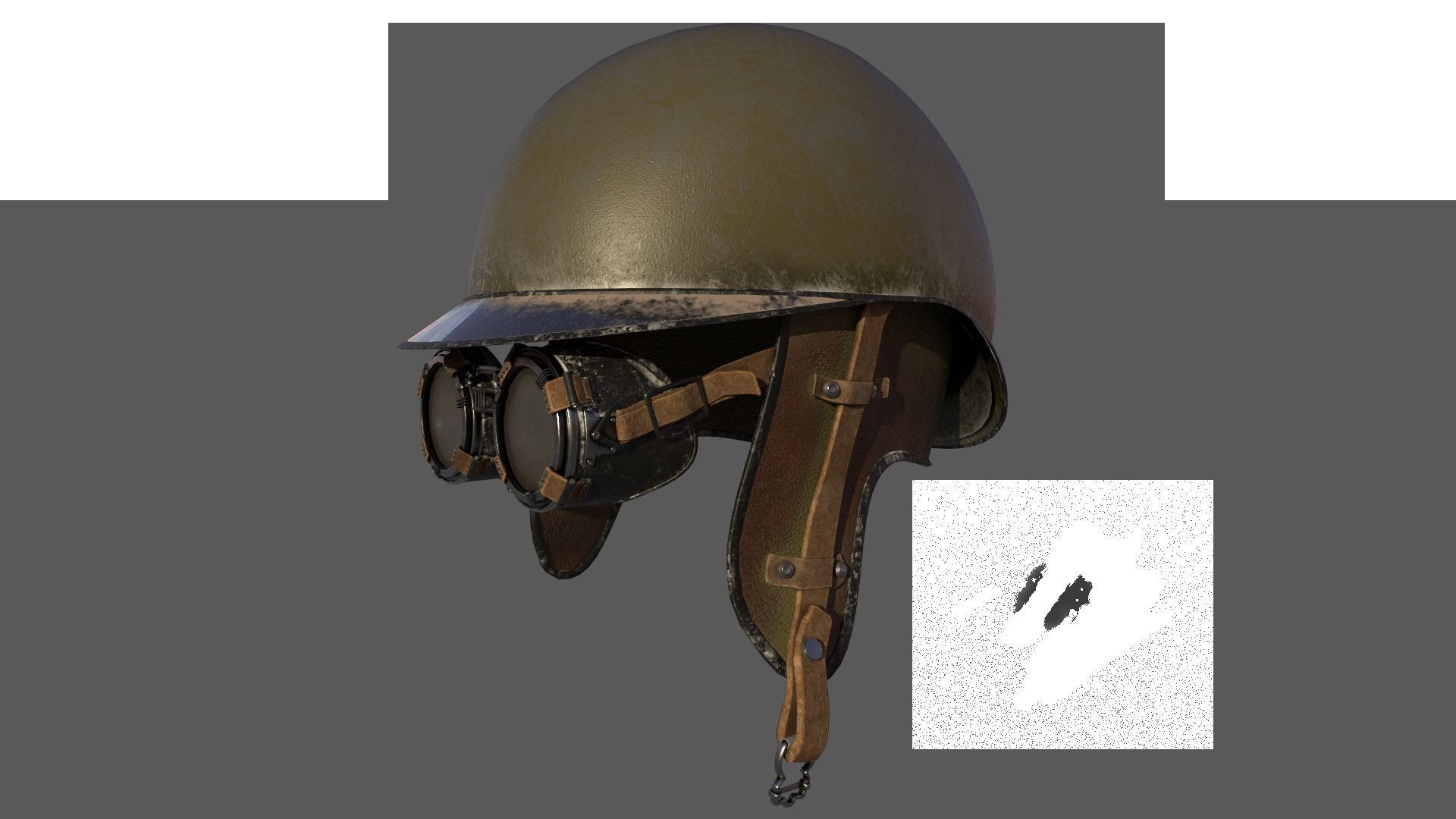 Steampunk Helmet Low-poly 3D model_1