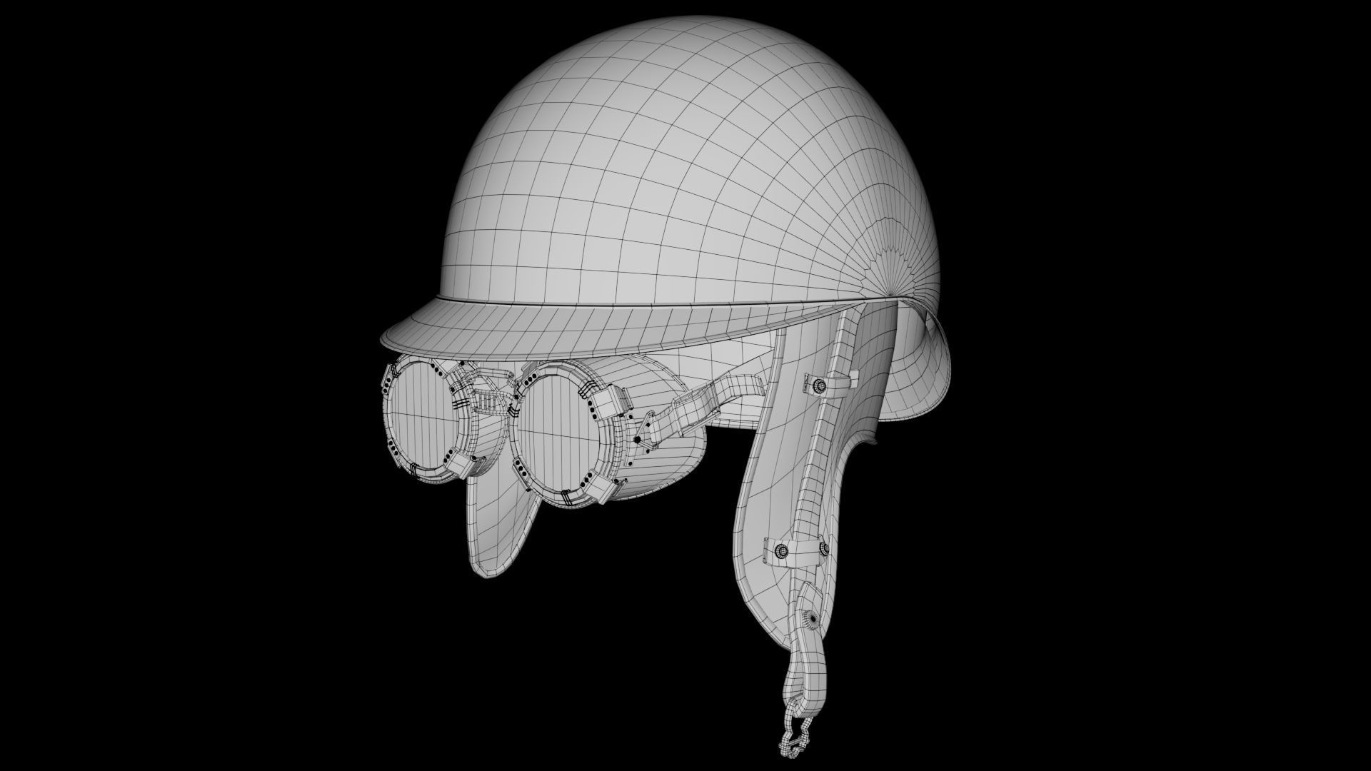 Steampunk Helmet Low-poly 3D model_5