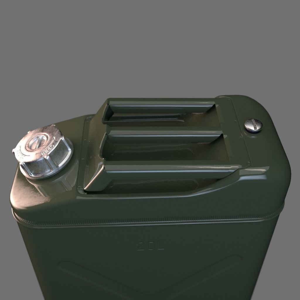 20 litre Jerry Can Fuel Container 3D model_1