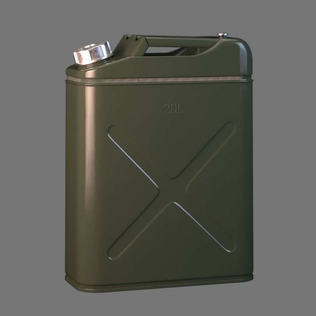 20 litre Jerry Can Fuel Container 3D model_2