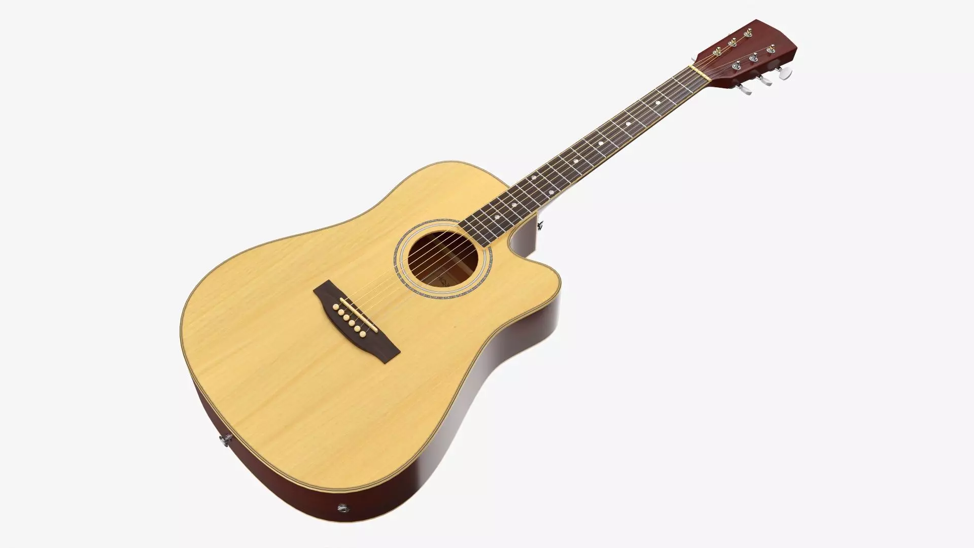 Acoustic guitar dreadnought 02 3D model