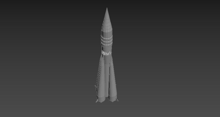 Soyuz R-7 Low-poly 3D model_3