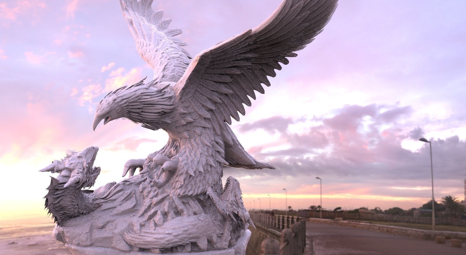 Great Eagle VS Dragons 3D model_1