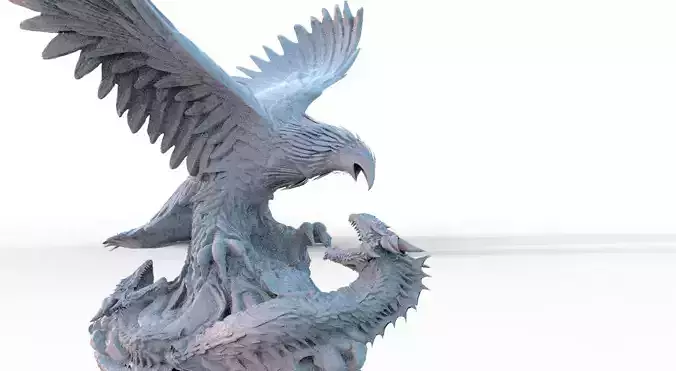 Great Eagle VS Dragons 3D model