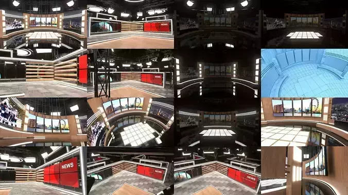 Best Virtual Broadcast Studio 3D Model Collection