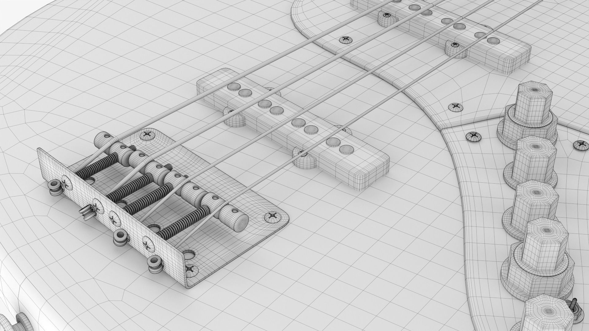 Bass guitar electric 4-string 01 3D model_15