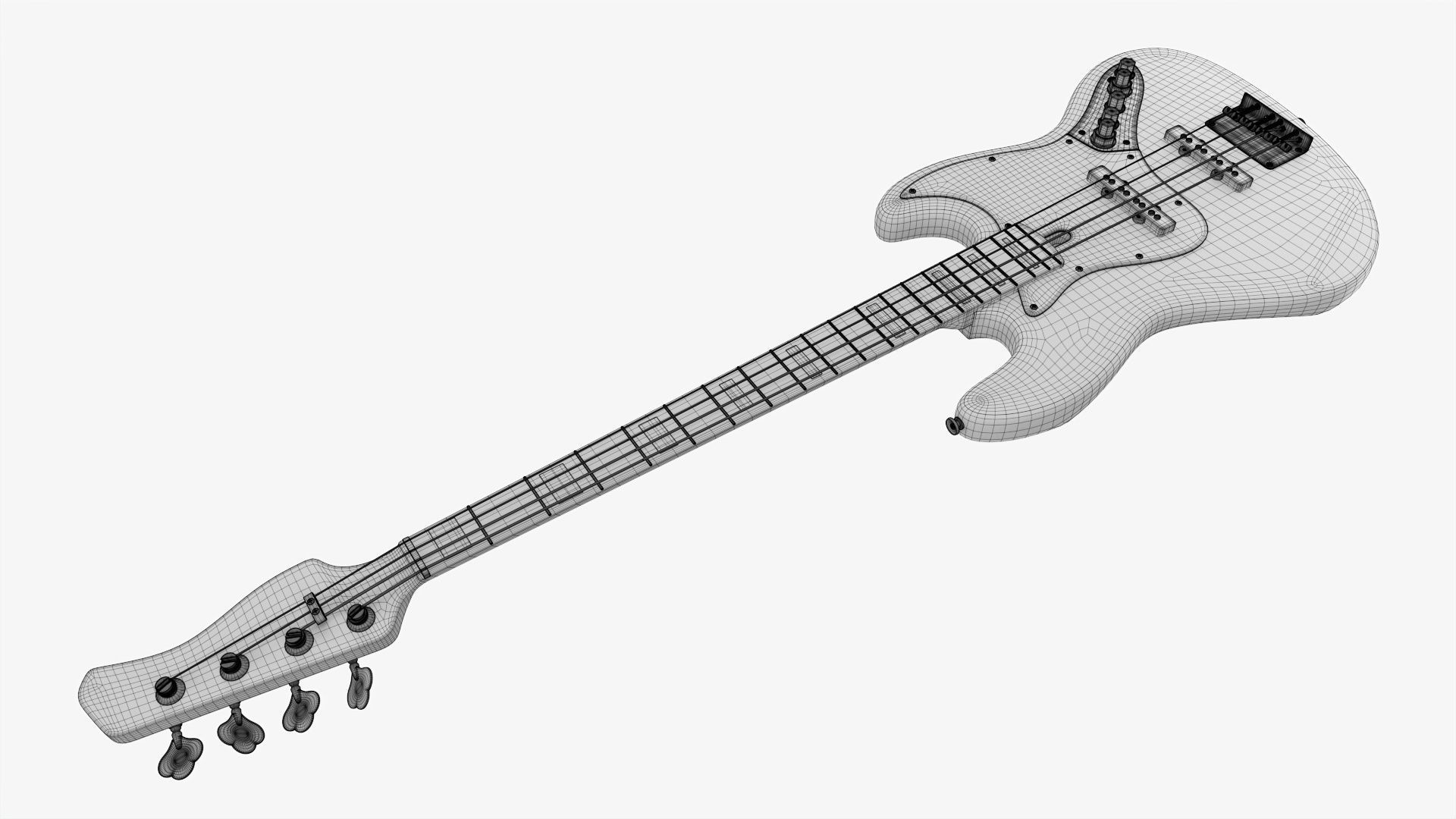 Bass guitar electric 4-string 01 3D model_12