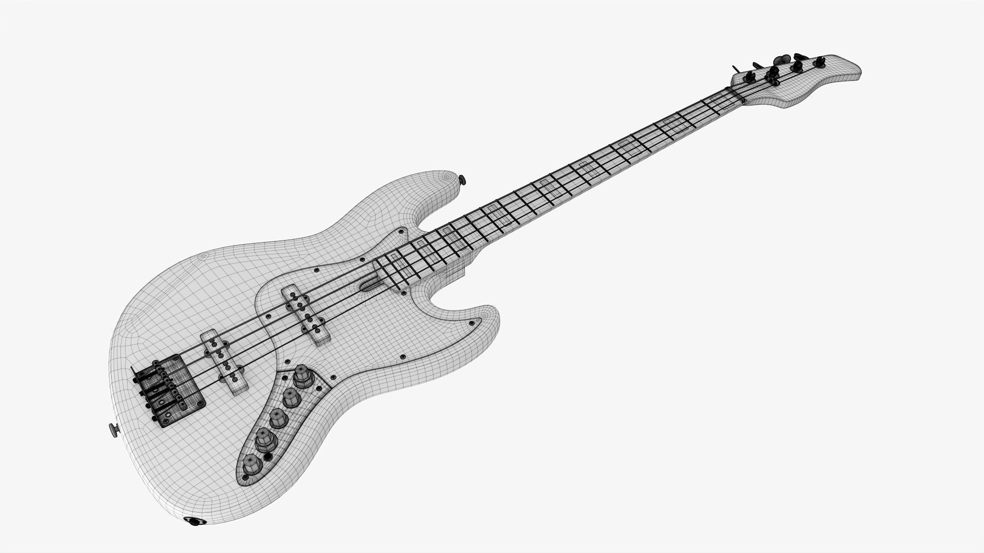 Bass guitar electric 4-string 01 3D model_11