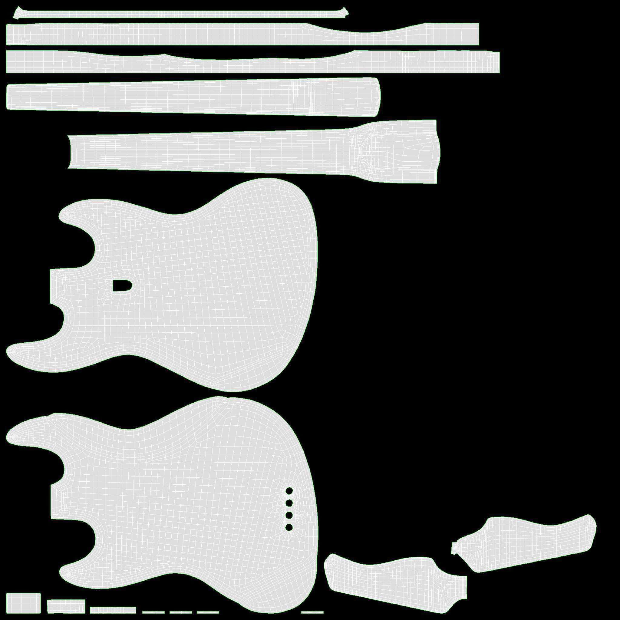 Bass guitar electric 4-string 01 3D model_27