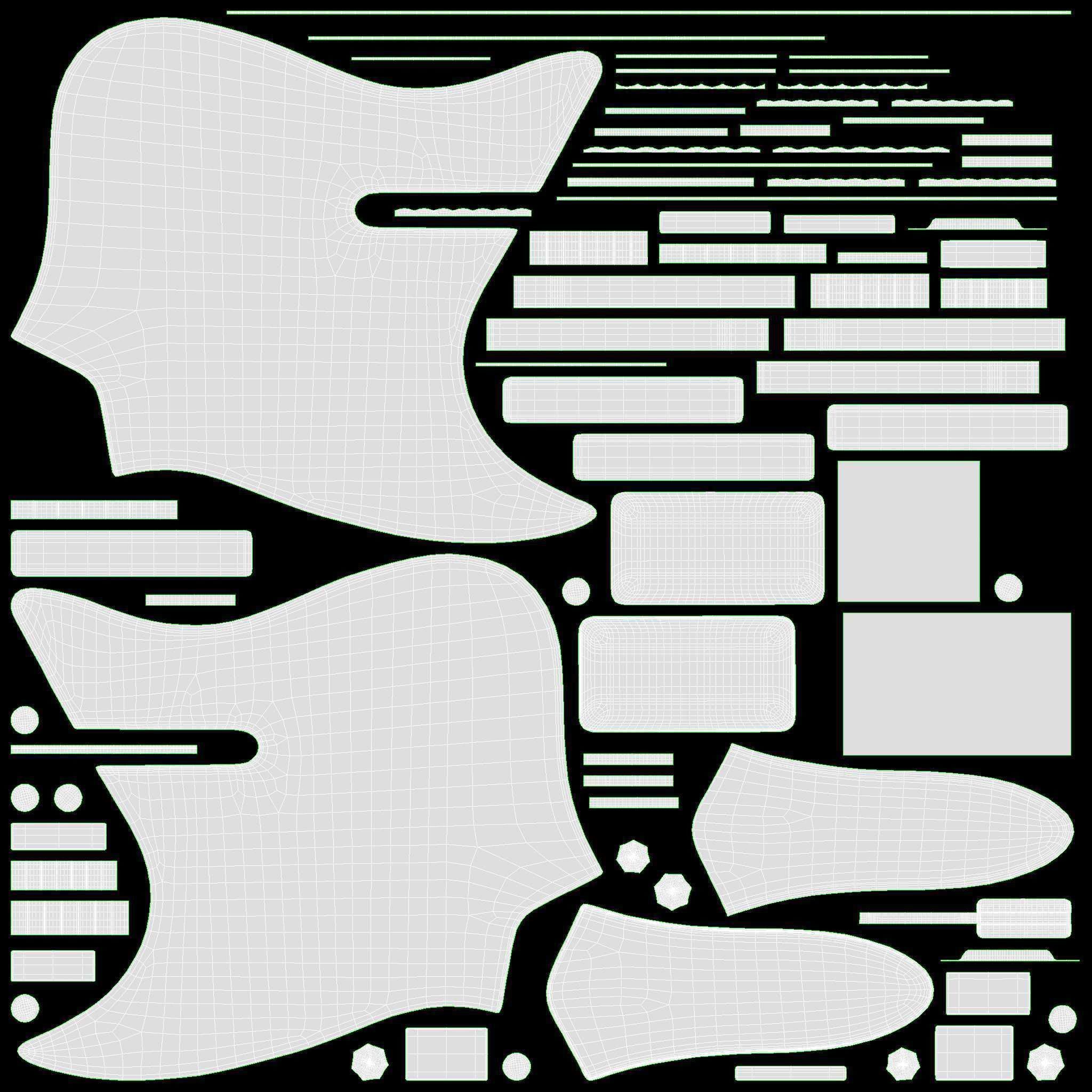 Bass guitar electric 4-string 01 3D model_25