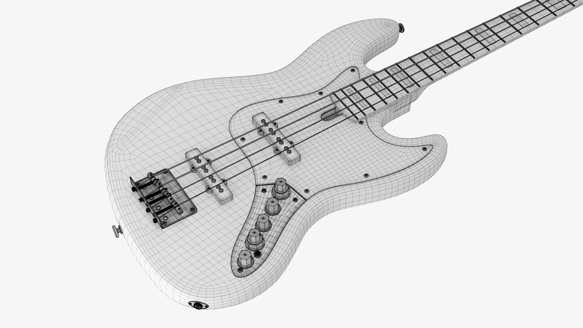 Bass guitar electric 4-string 01 3D model_14