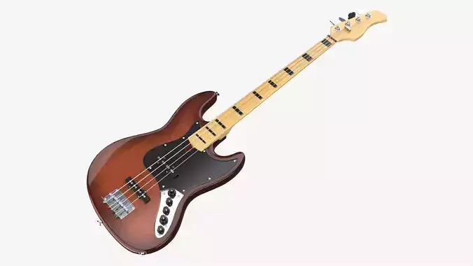 Bass guitar electric 4-string 01 3D model