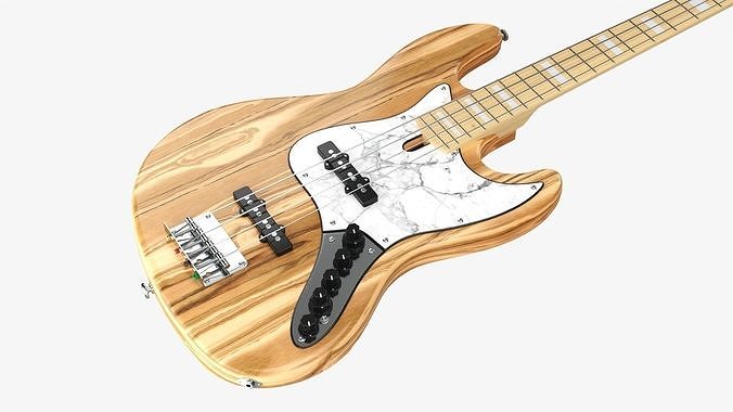 Bass guitar electric 4-string 01 v2 3D model 5