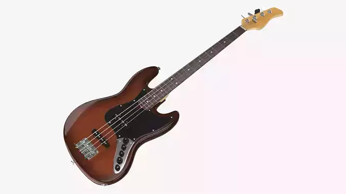 Bass guitar electric 4-string 02 3D model