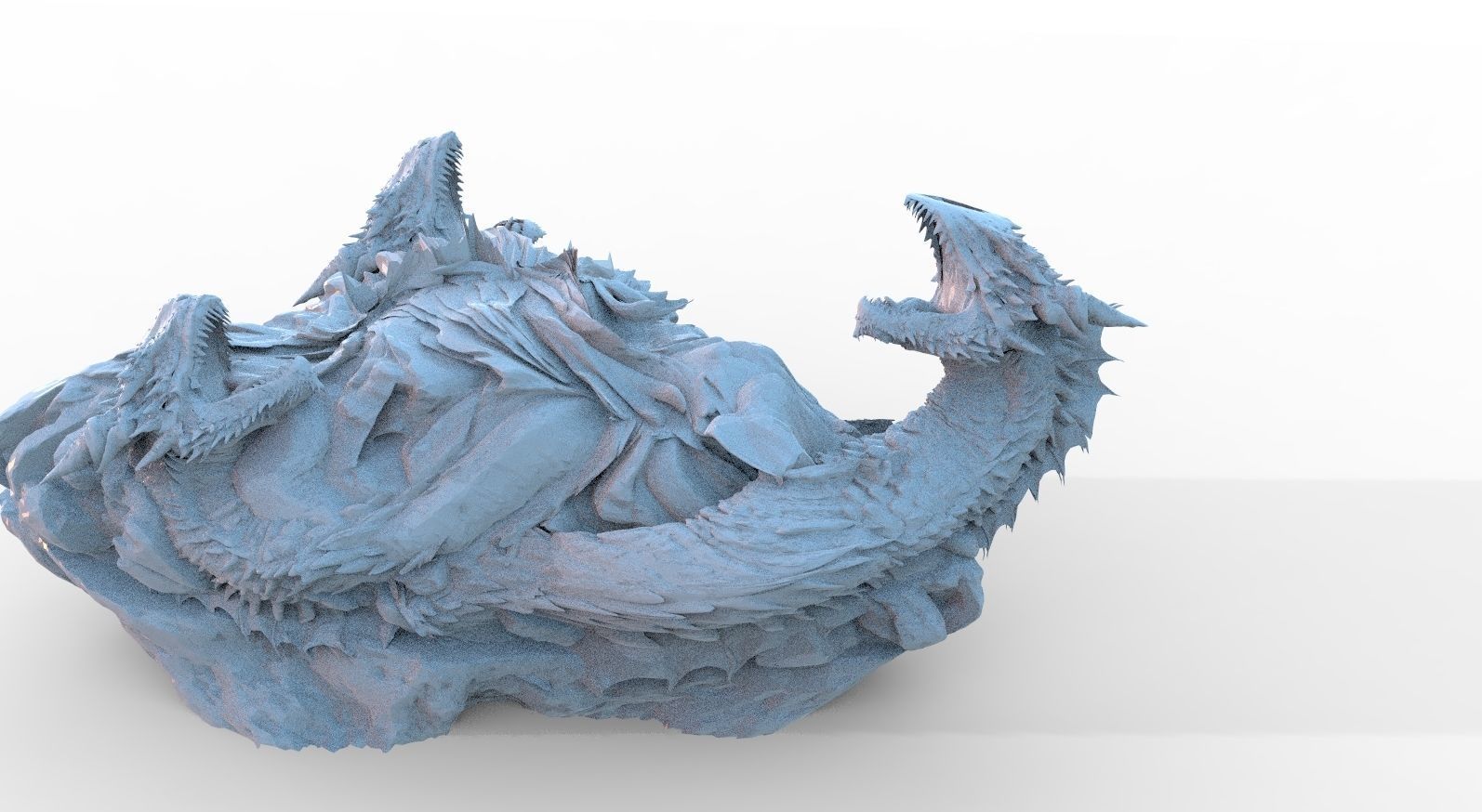 Dragons dying model stand 3D model_2