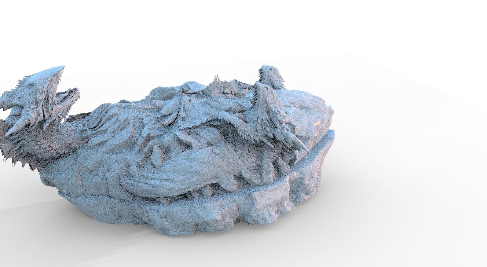 Dragons dying model stand 3D model_3