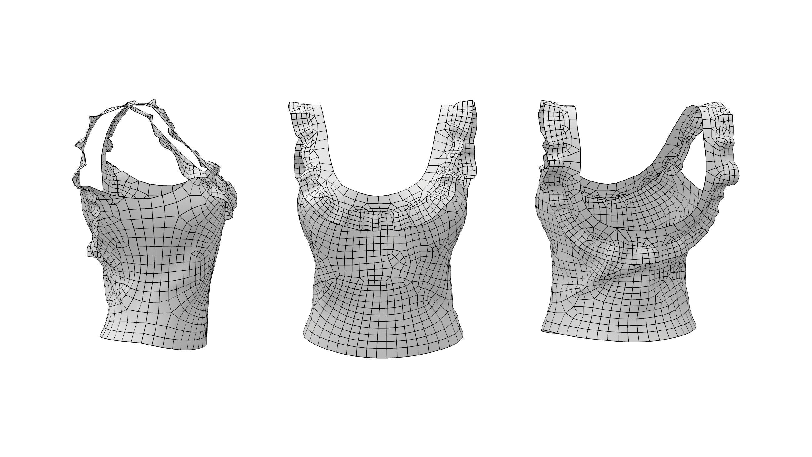  Female Top Low-poly 3D model_3