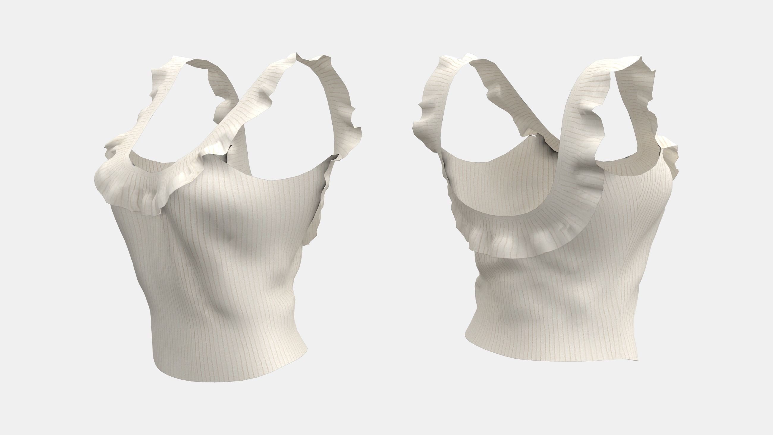 Female Top Low-poly 3D model_2