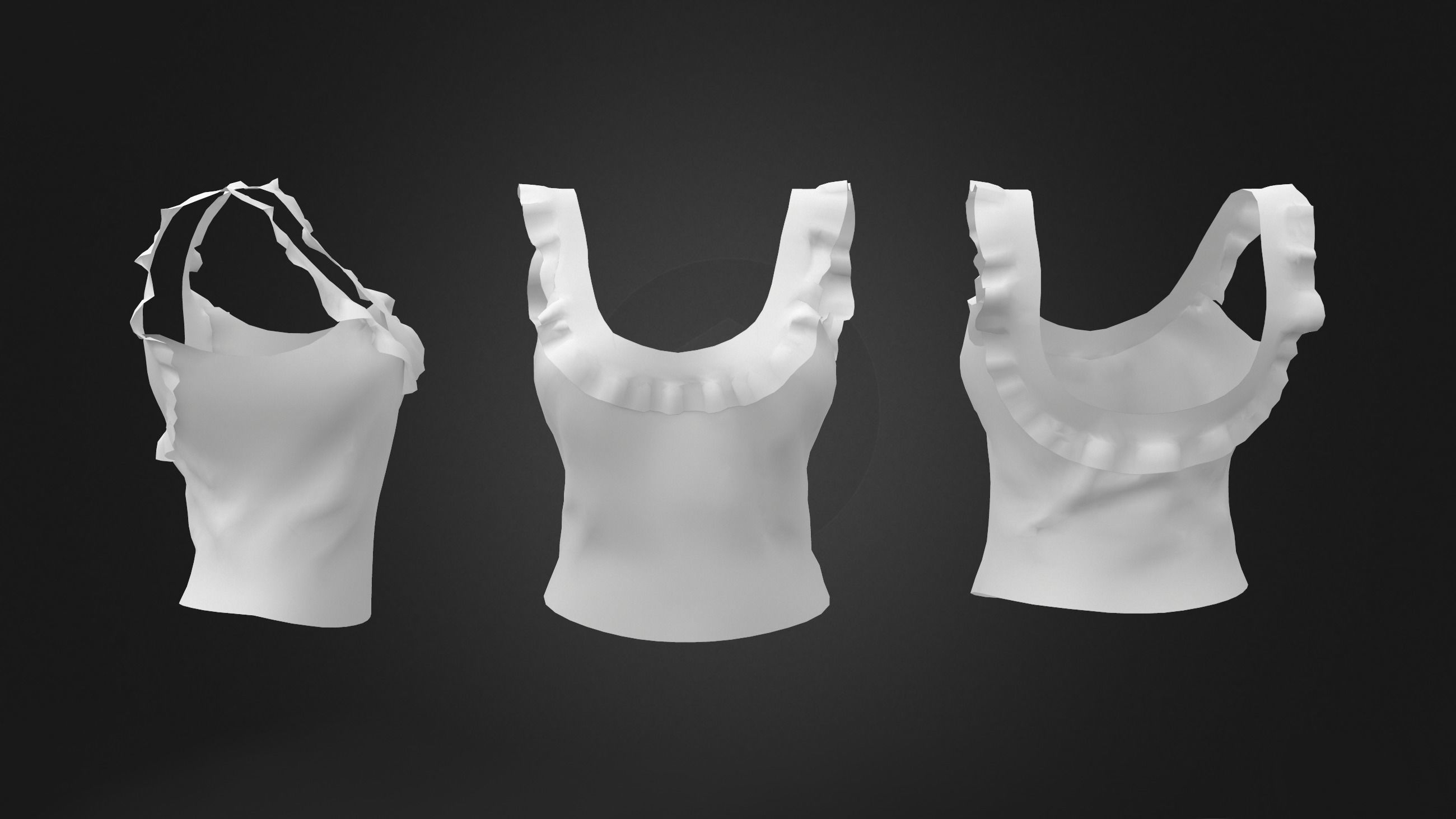  Female Top Low-poly 3D model_4
