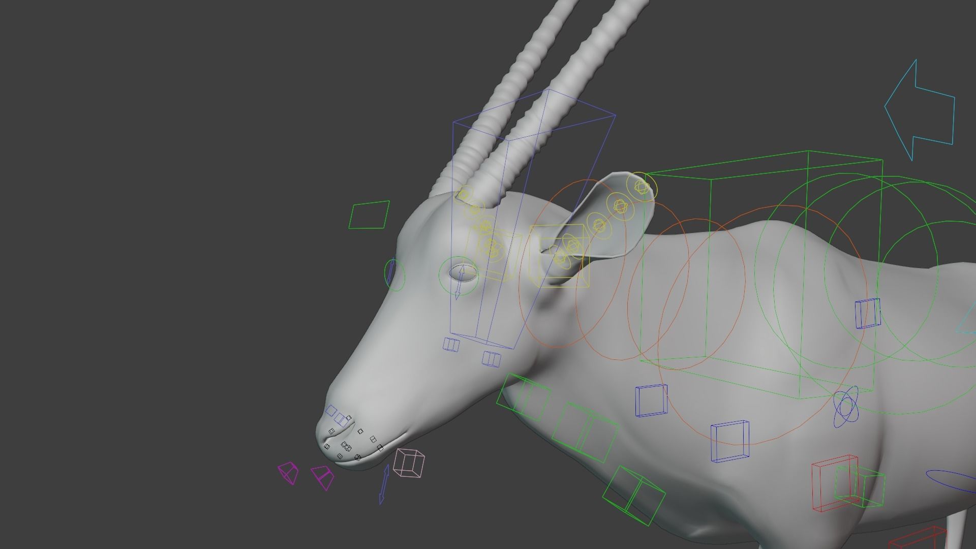 African Oryx Animated VFX Grace 3D model_14