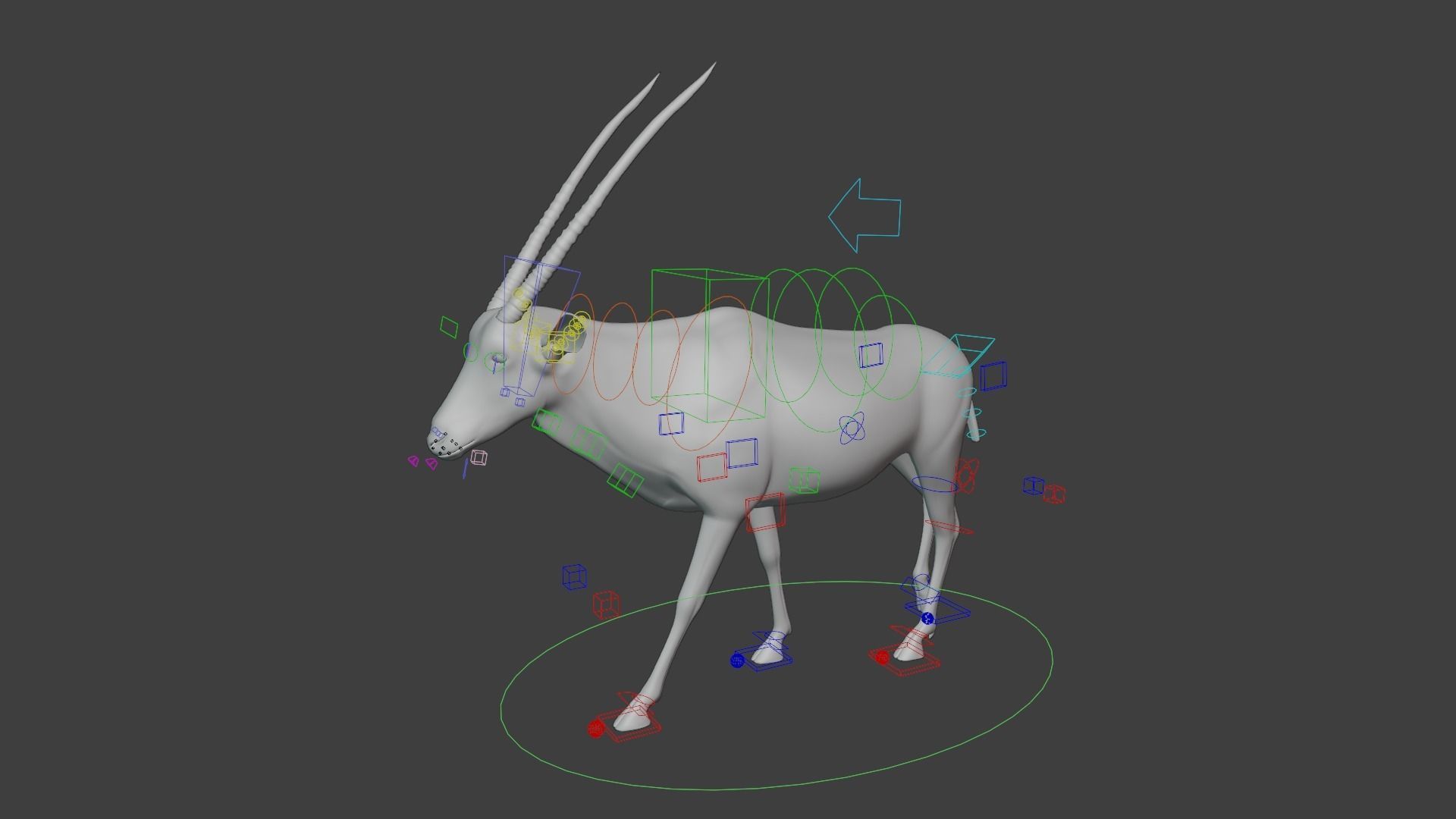 African Oryx Animated VFX Grace 3D model_13