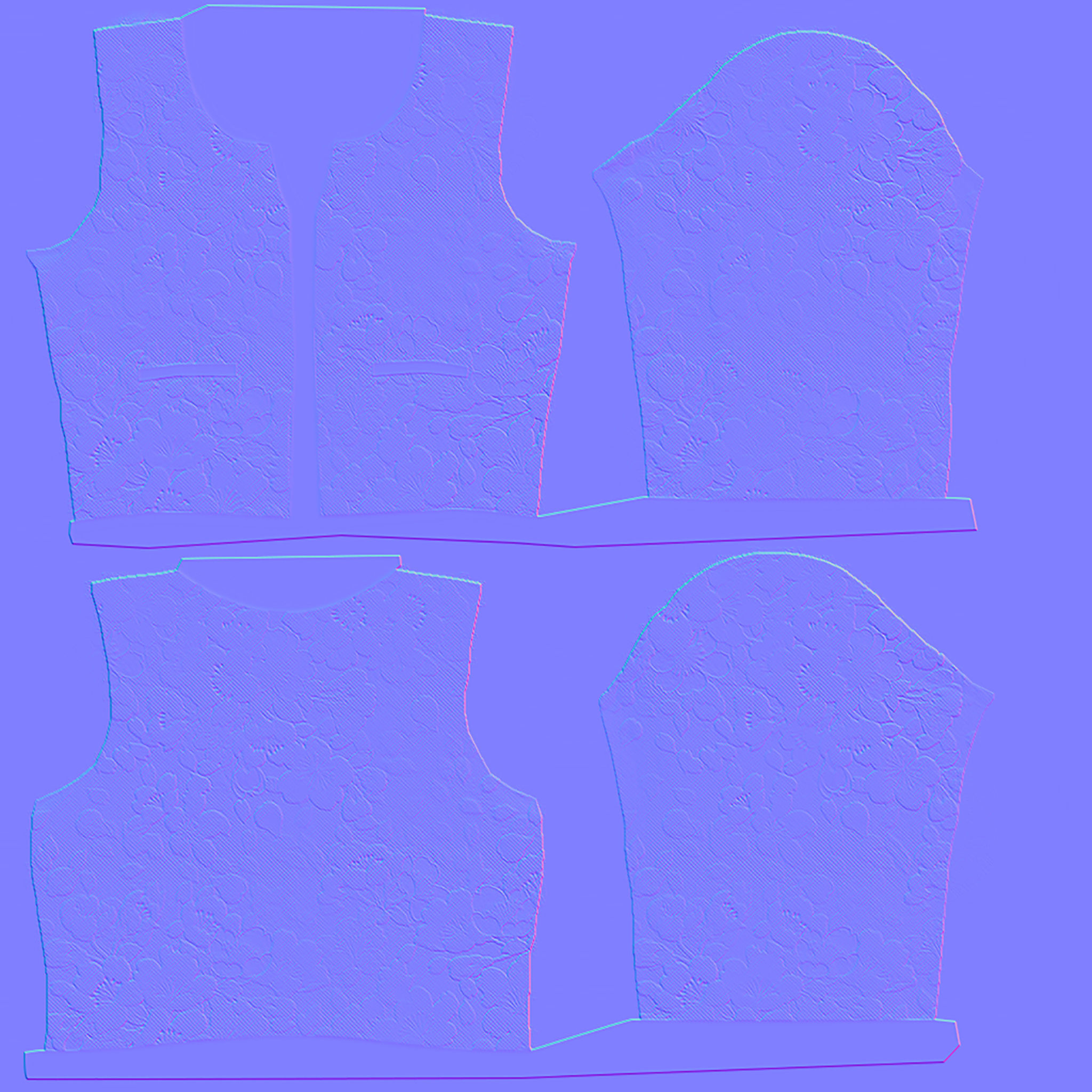 Female Crop Jacket Low-poly 3D model_7