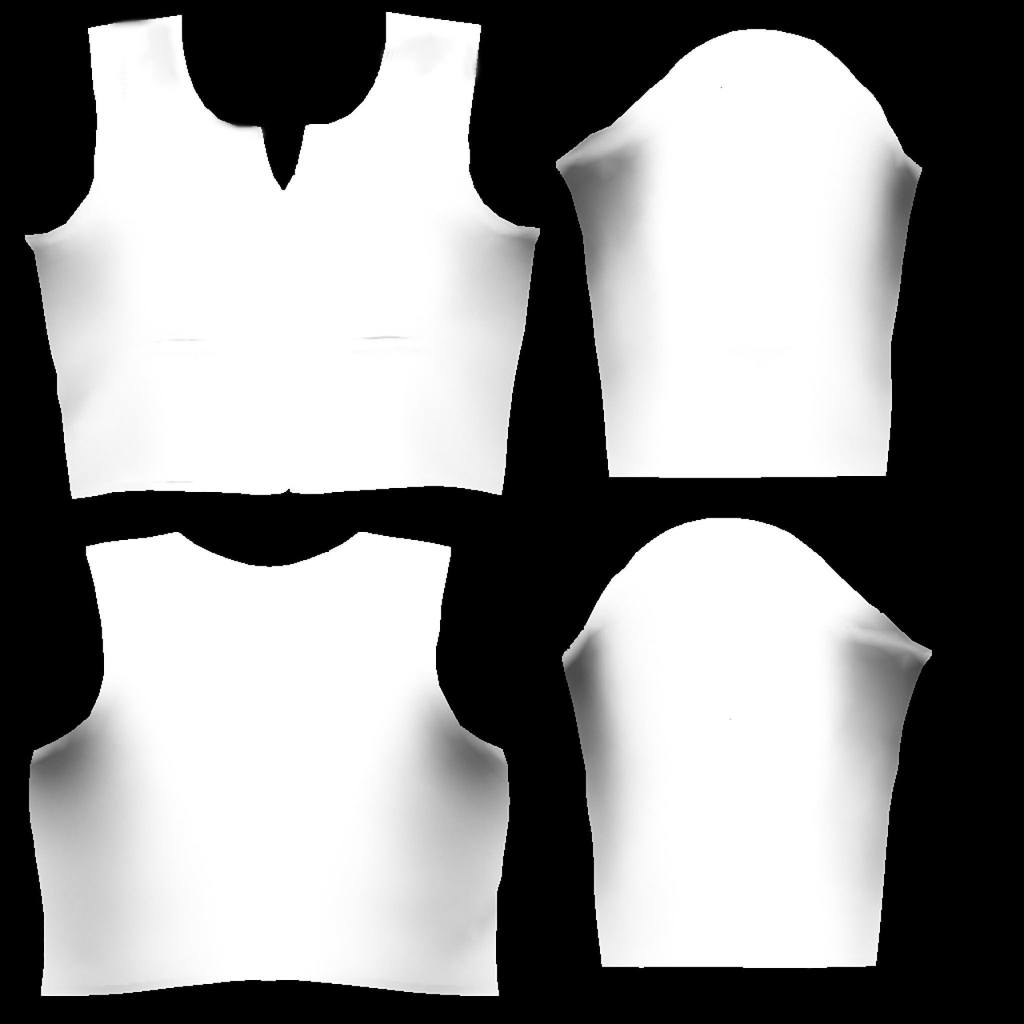 Female Crop Jacket Low-poly 3D model_9