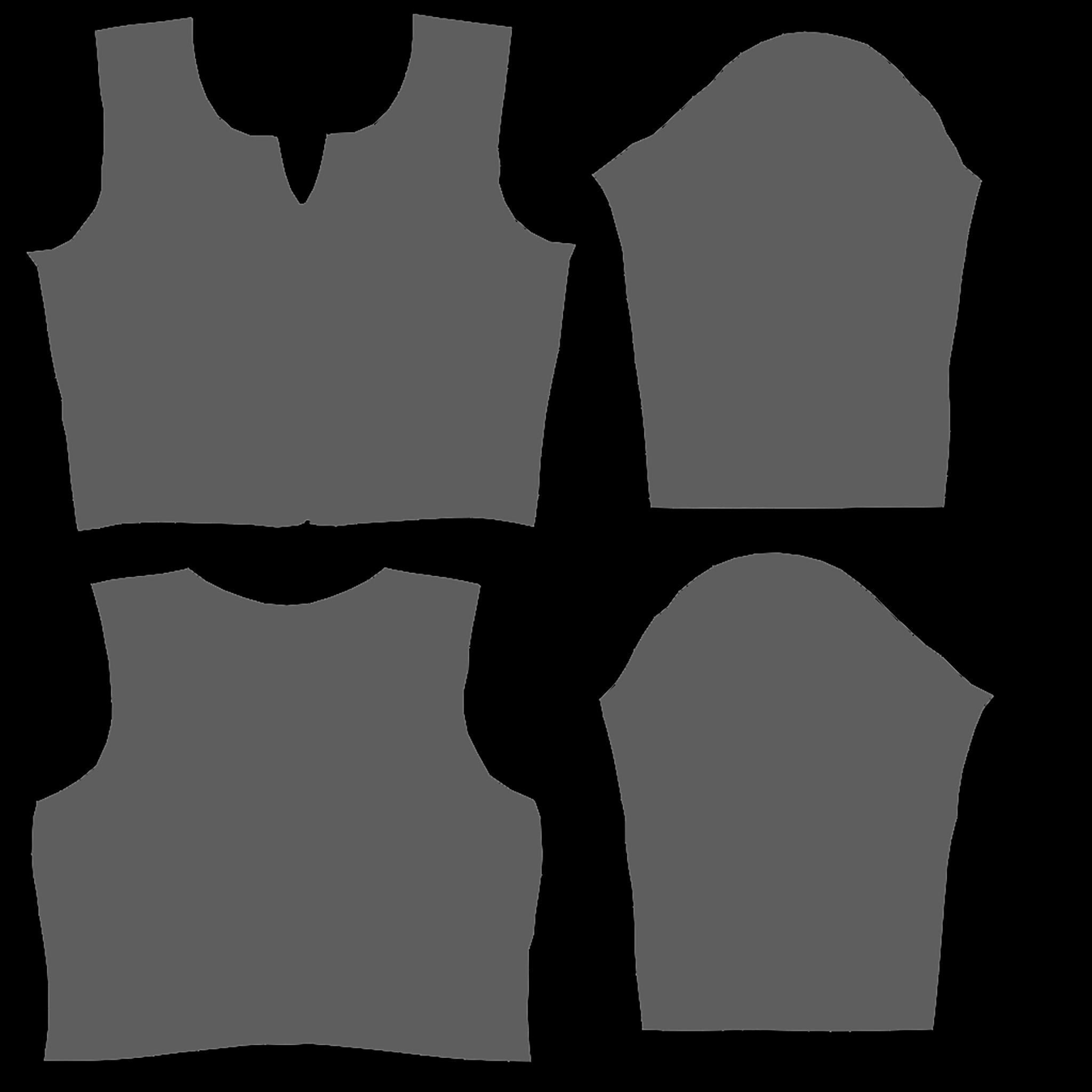 Female Crop Jacket Low-poly 3D model_8