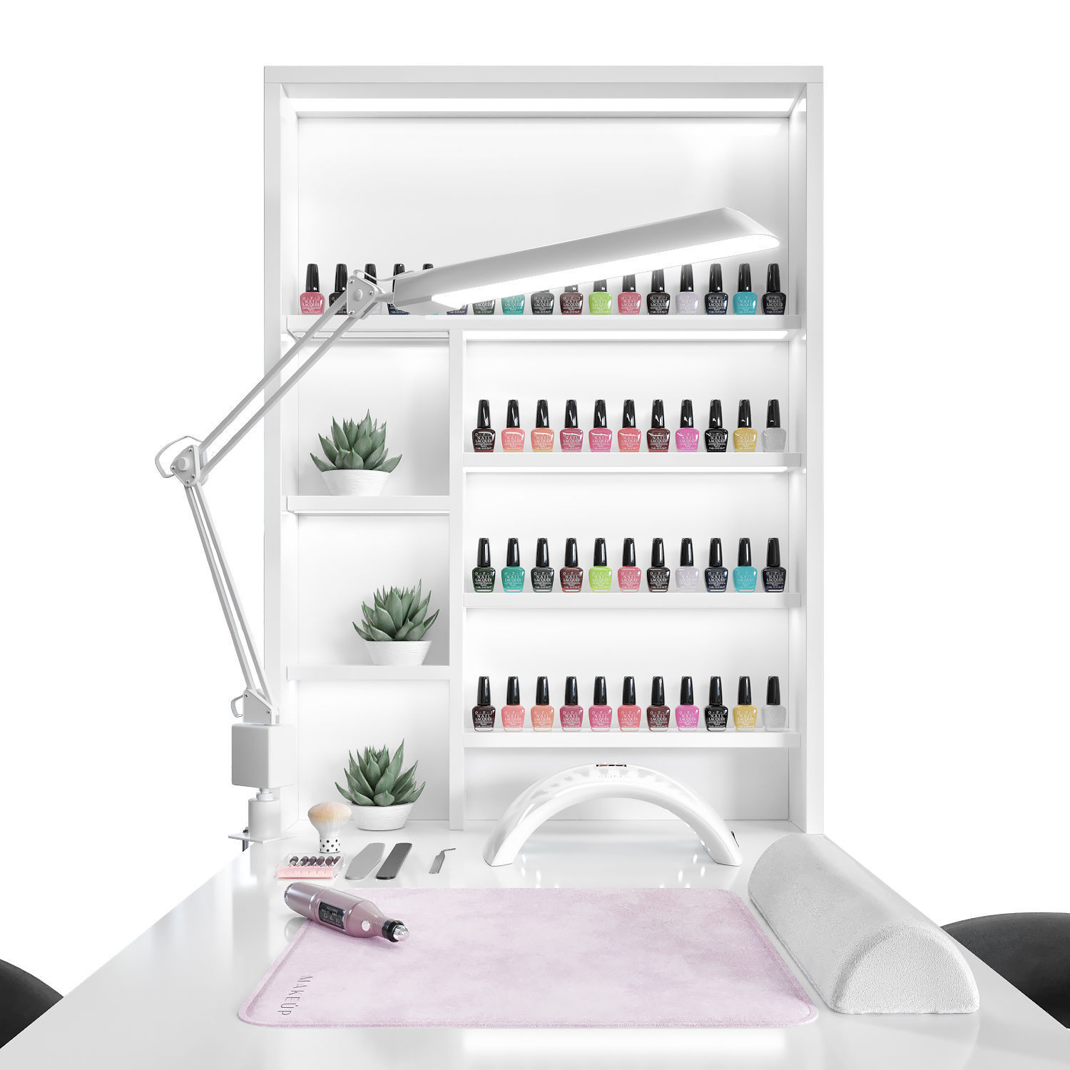 Manicure table 3D model_2