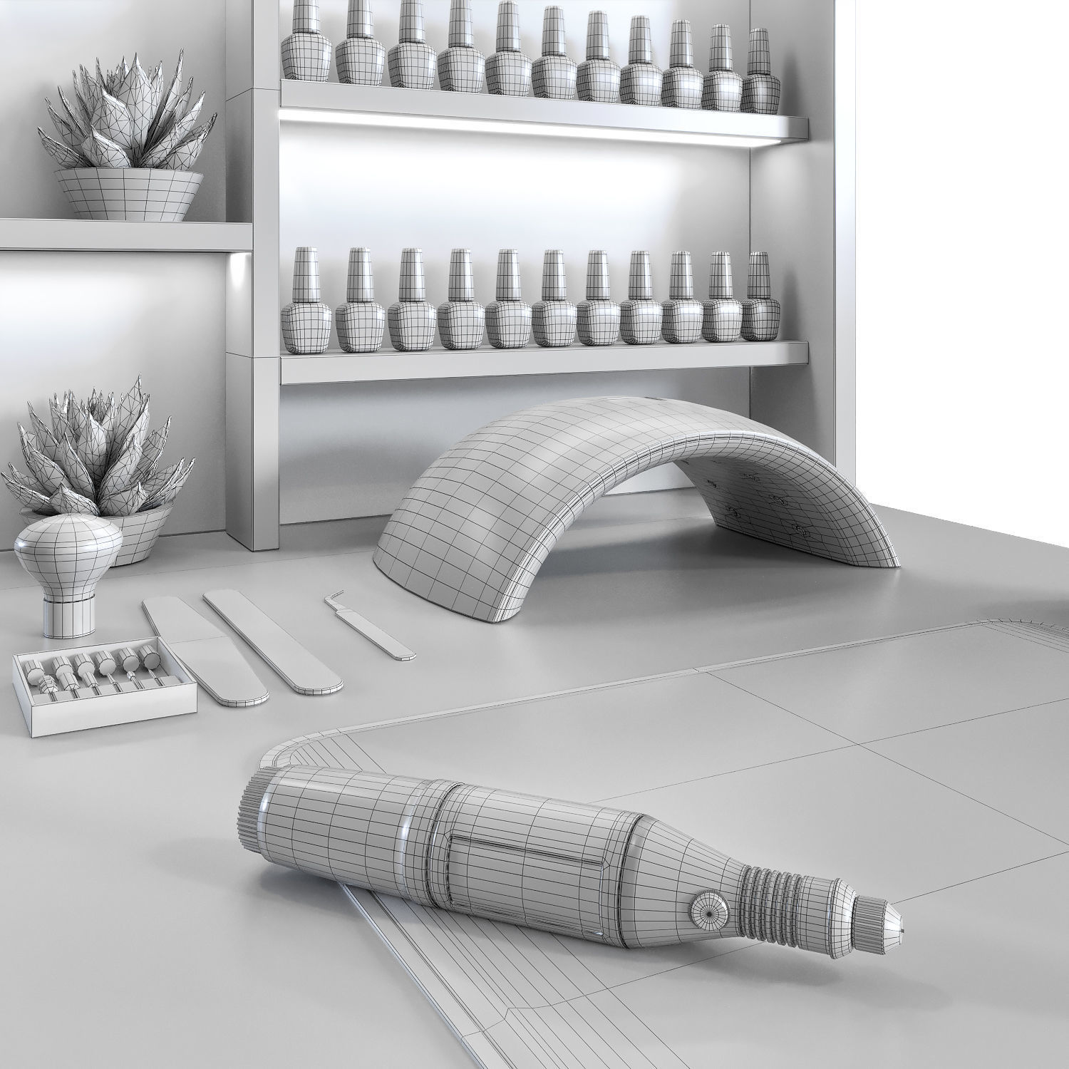 Manicure table 3D model_3