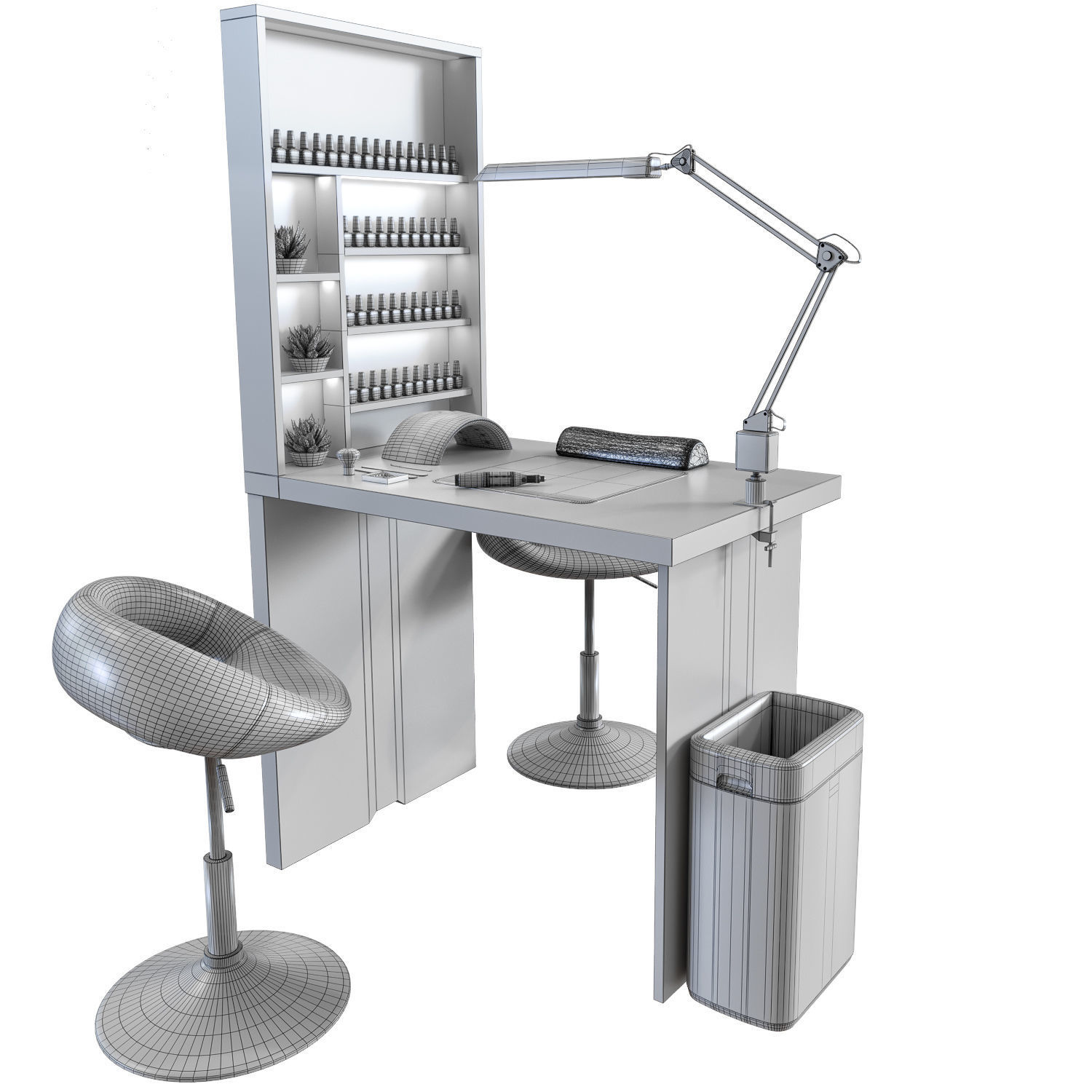Manicure table 3D model_4