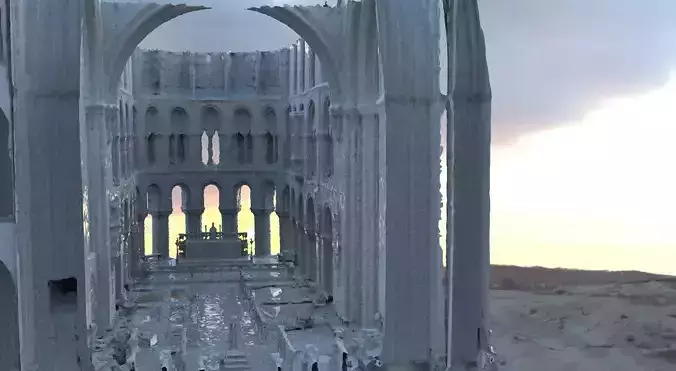 Cathedral interior sketchy 3D model
