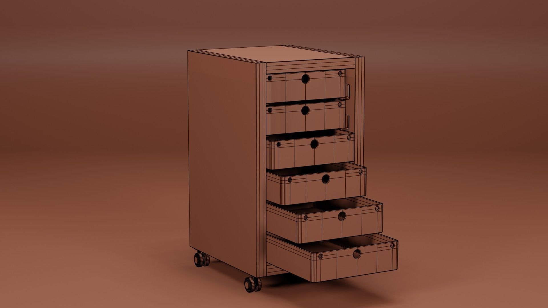 Stroller Drawers 33x39x56  Low-poly 3D model_5