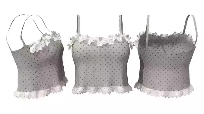 Strap Tank Top With Frills