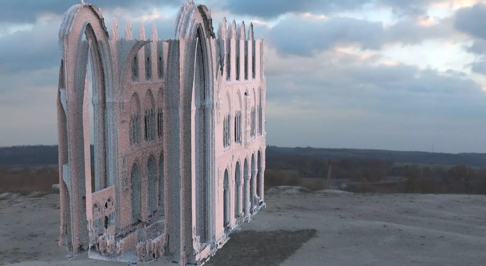 Cathedral interior sketchy taller 3D model