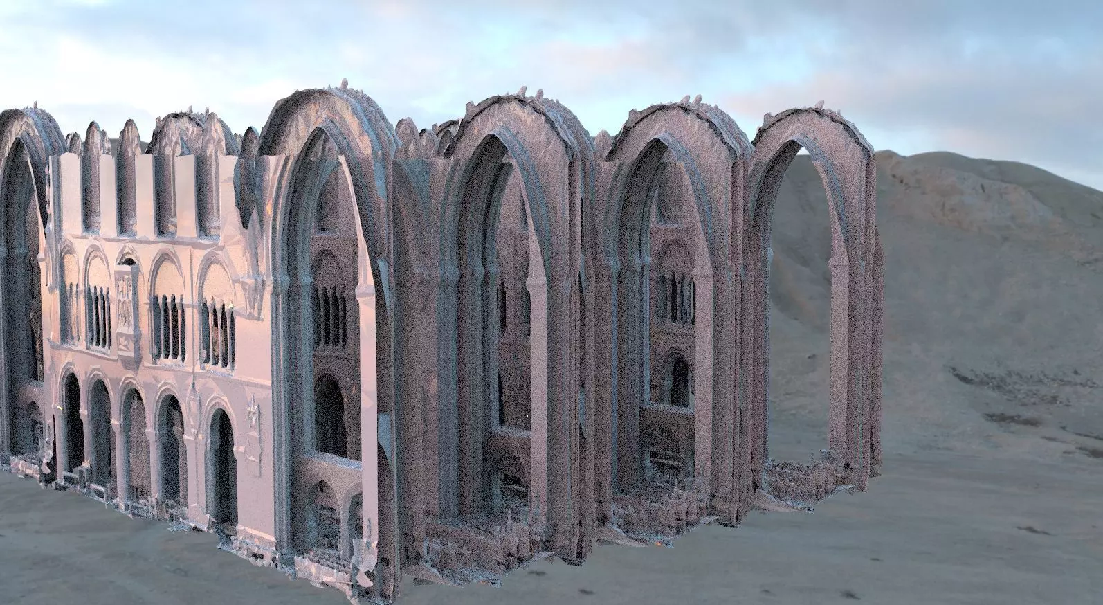Cathedral interior sketchy taller longer 3D model