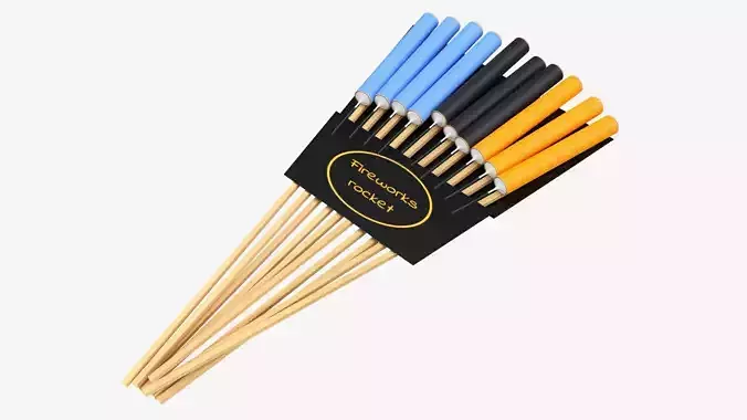 Rocket fireworks 04 10-pack 3D model