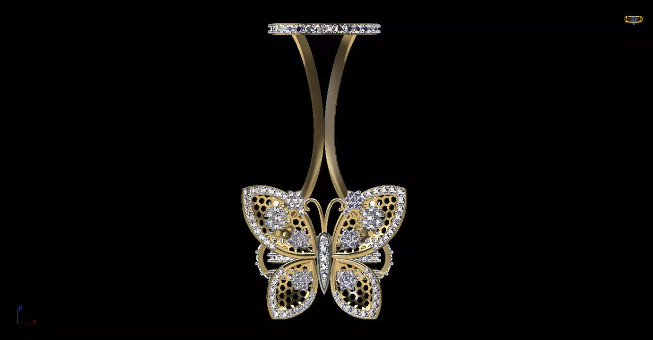 Butterfly Finger Moving Ring 3D print model