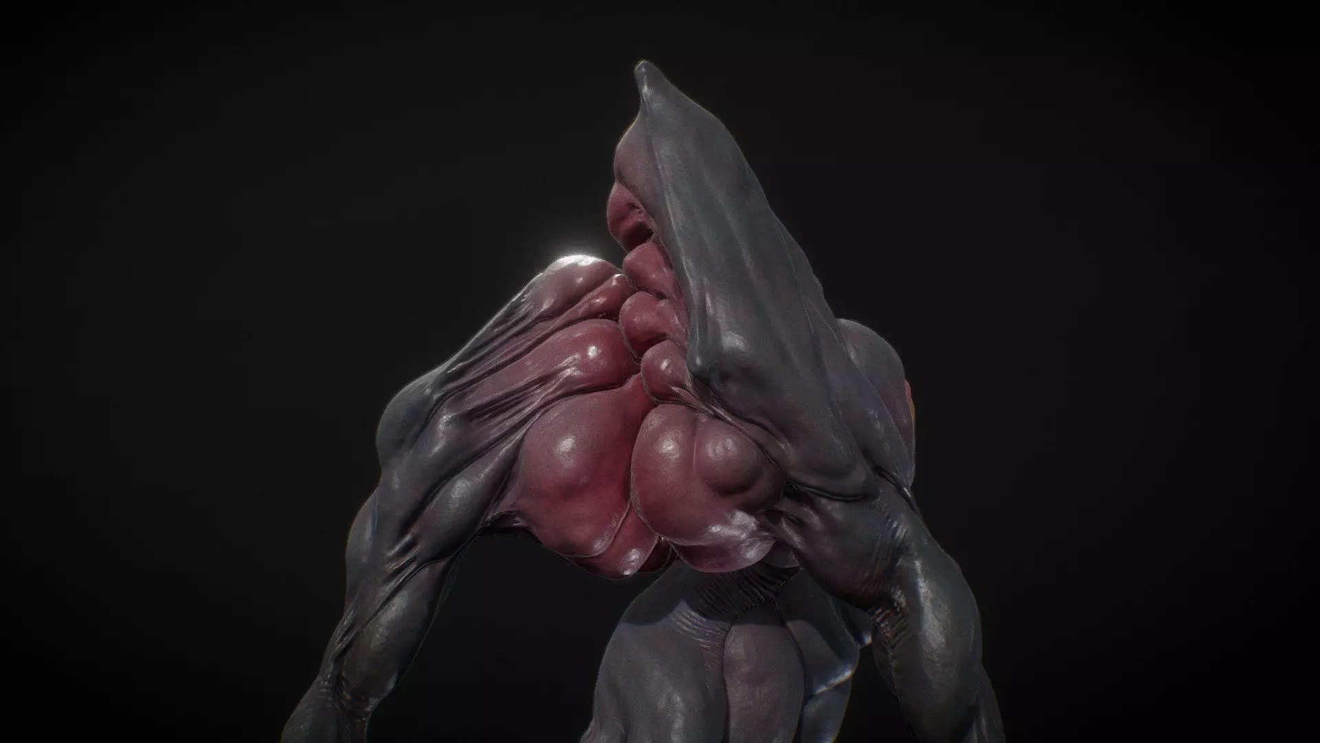 Crawler human body with muscles and organs Free 3D model_0