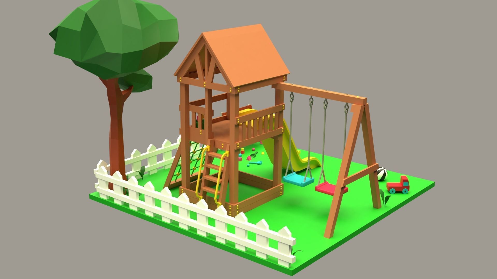 Playground Room 8 Low-poly 3D model_4