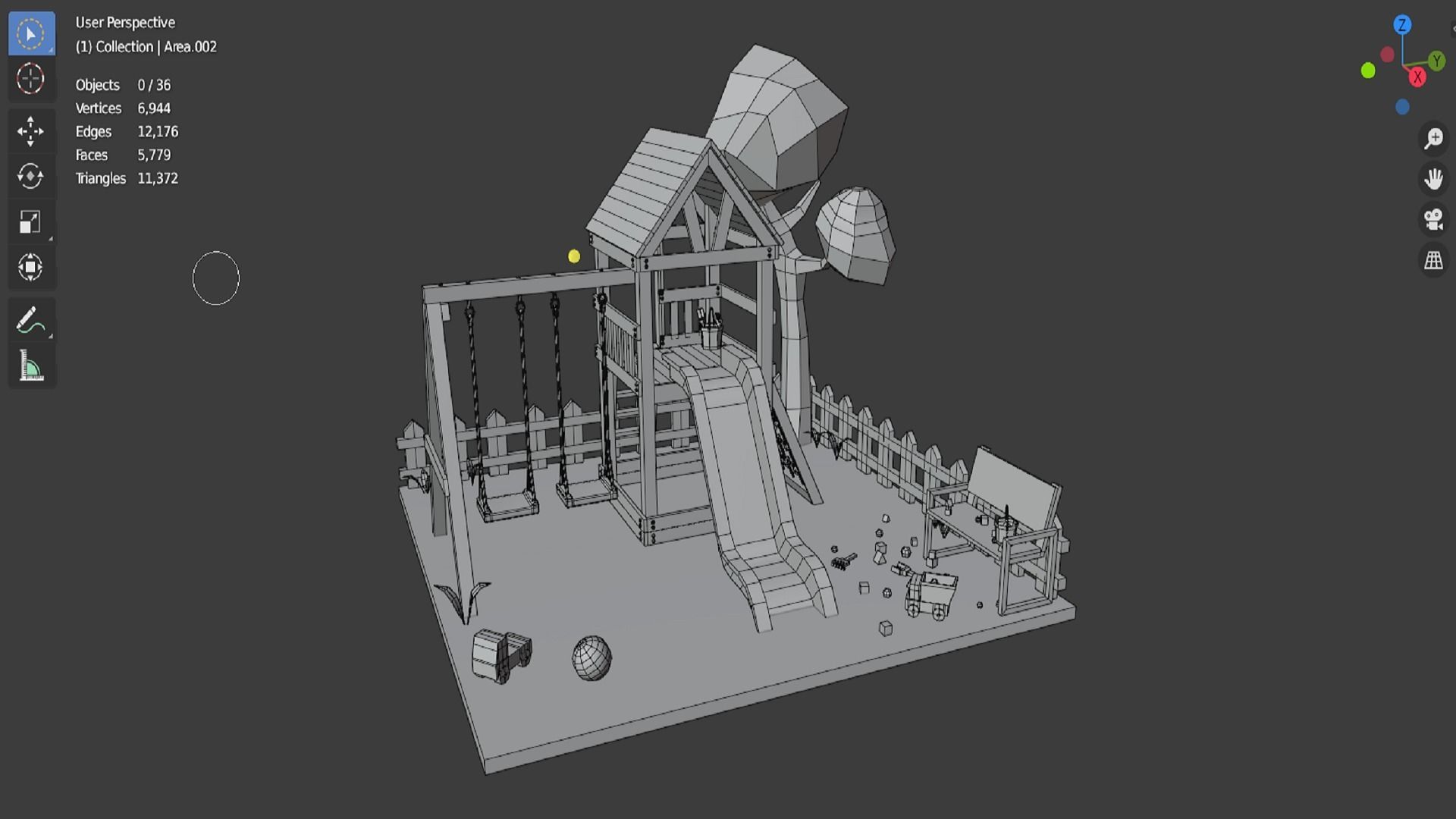 Playground Room 8 Low-poly 3D model_6