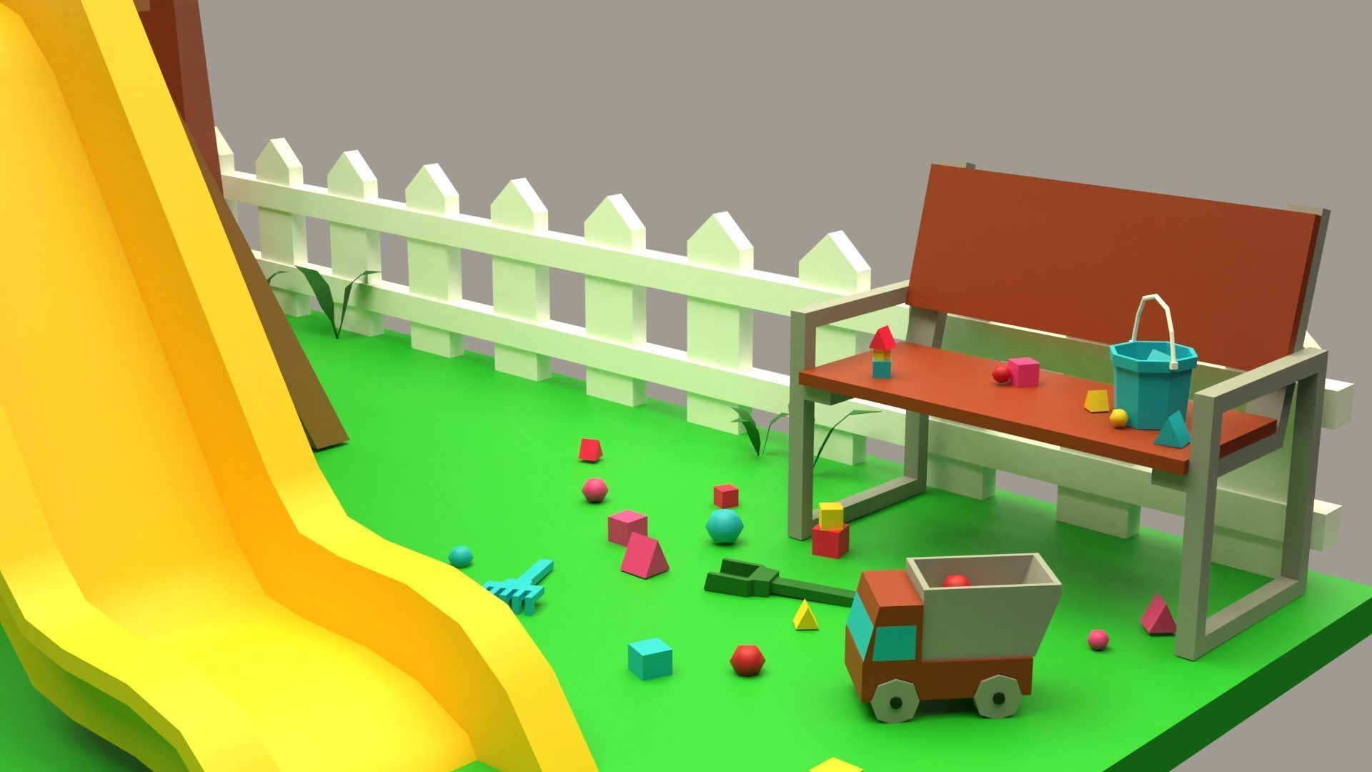 Playground Room 8 Low-poly 3D model_2