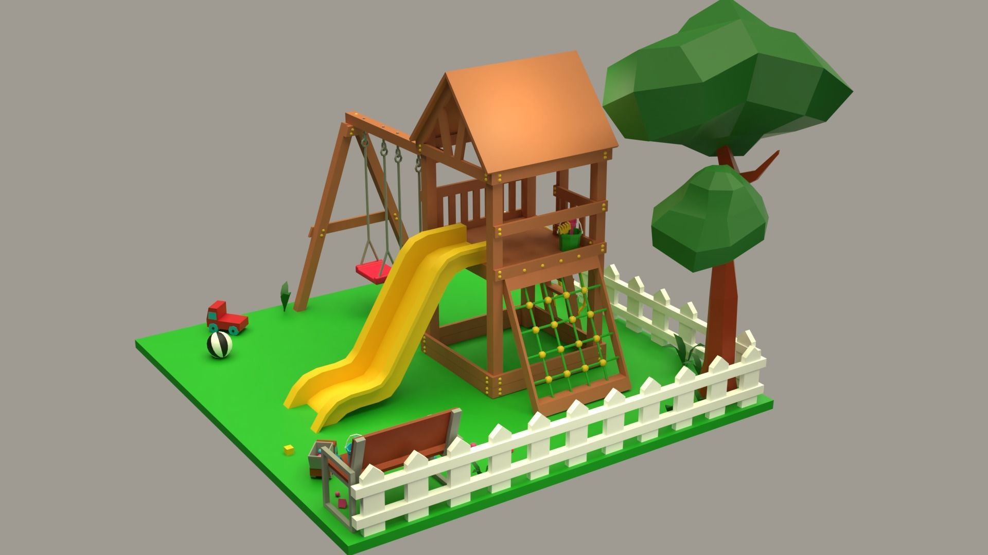 Playground Room 8 Low-poly 3D model_5