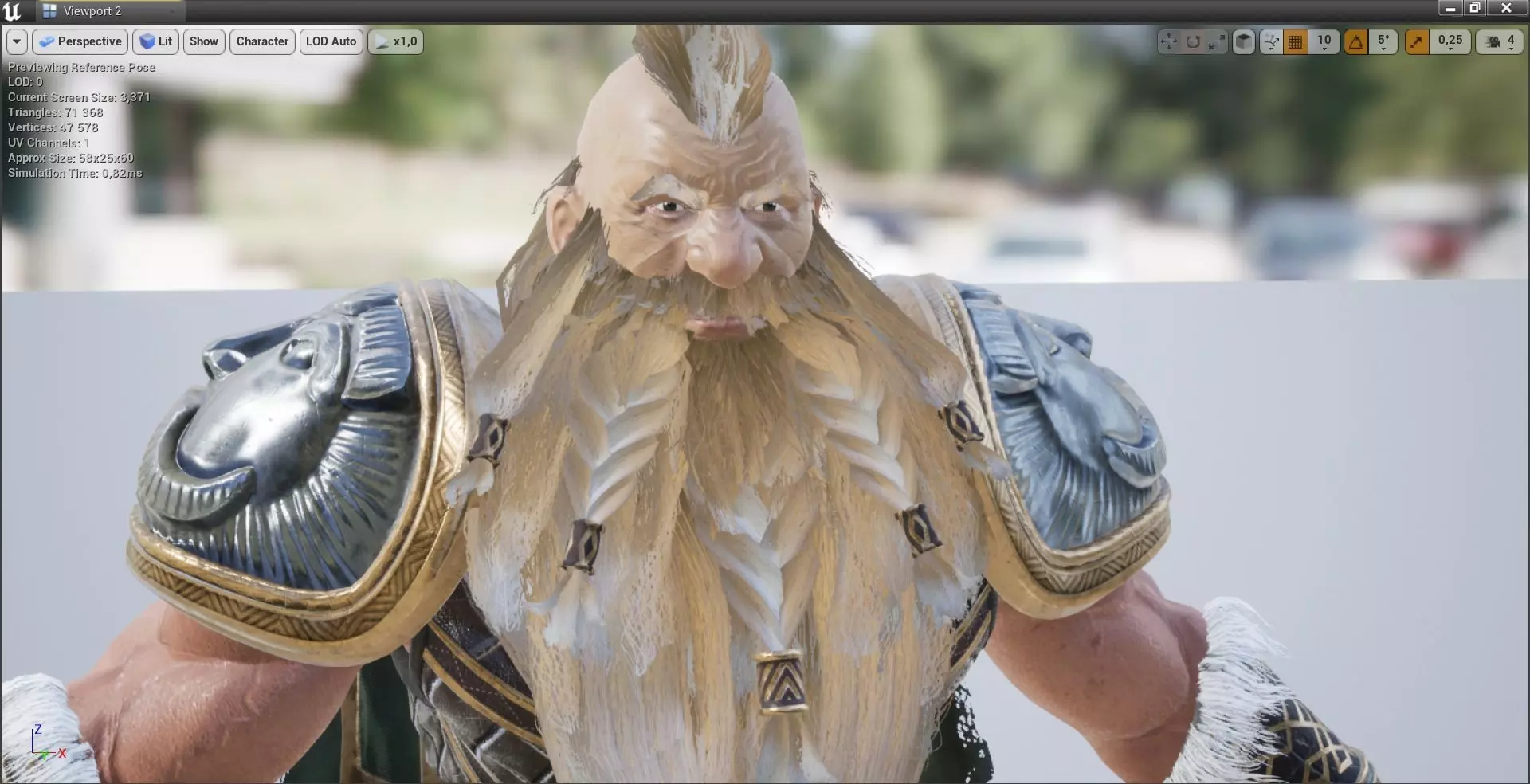 Dwarf Fighter Low-poly 3D model