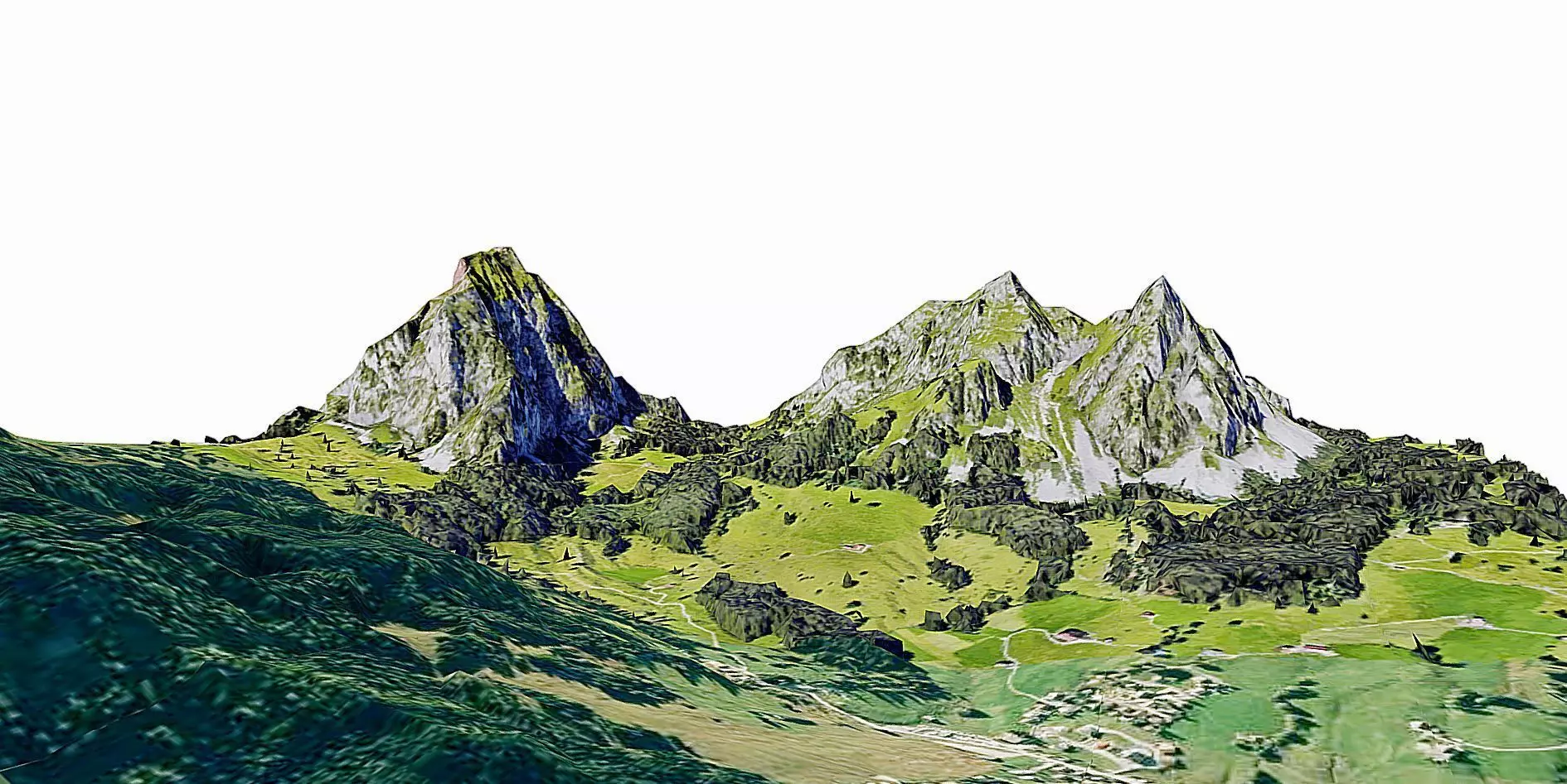 Swiss Alps Mountain Low-poly 3D model_0