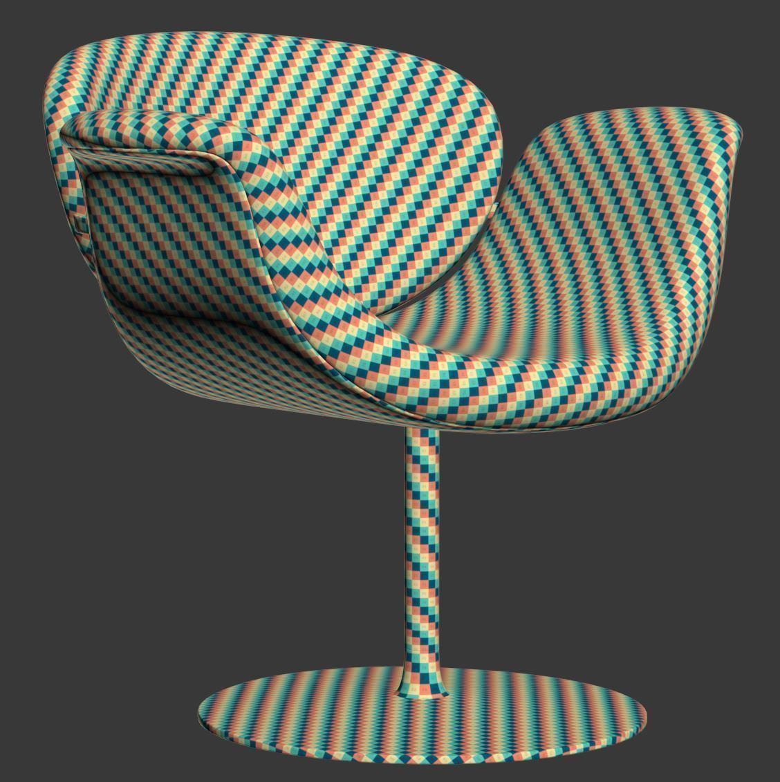 Tulip Midi chair disk by Artifort  Low-poly 3D model_7
