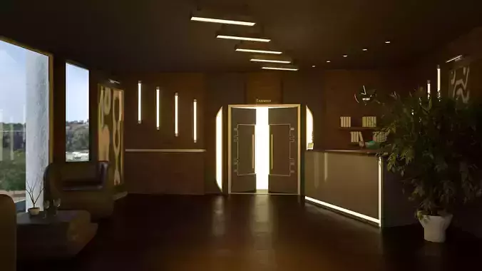 Front Office Modern Realistic Interior Design