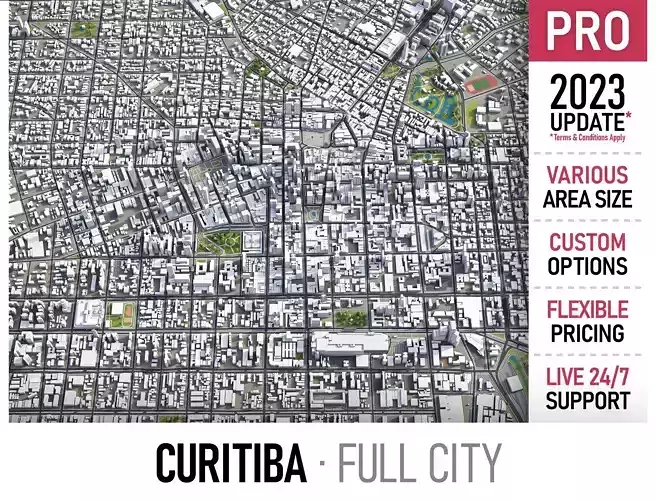 Curitiba Low-poly 3D model