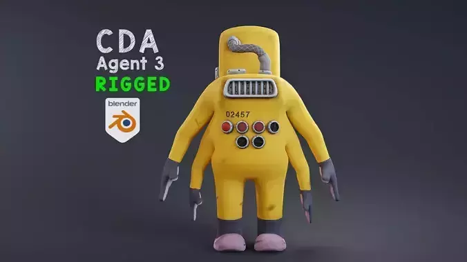 Monster inc - CDA agent 3 rigged 3D model